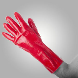 Guante PVC Rojo Entelado - Puño 30 cm
